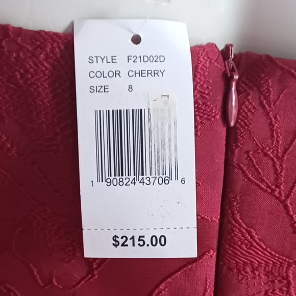 NWT Sachin & Babi Cherry Red Gail Formal Floral Jacquard Midi Dress - Picture 7 of 9